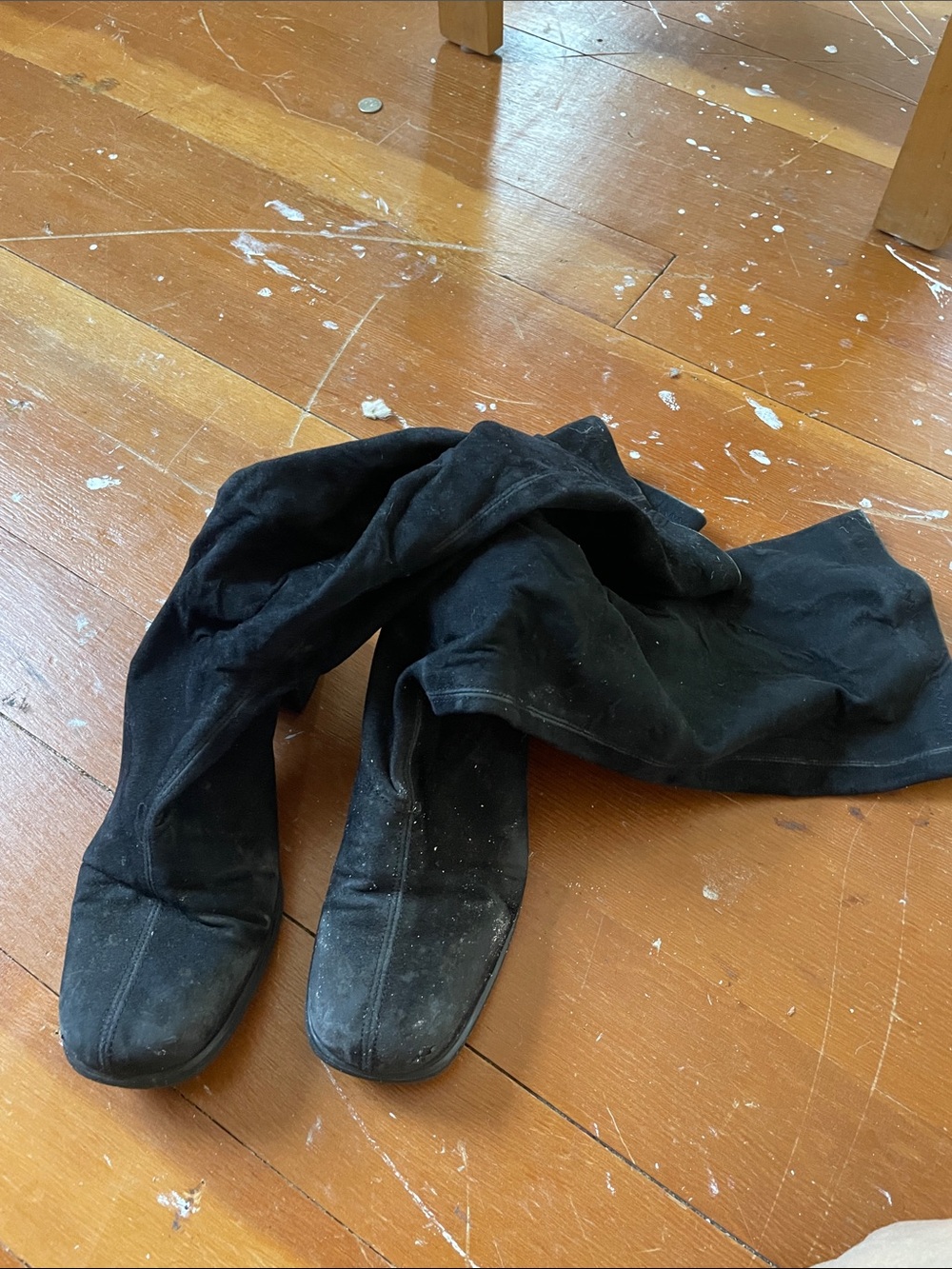 Black Over-the-Knee Suede Boots